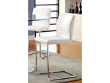 Lodia White & Chrome Counter Ht. Chair (Set of 2) - Ornate Home