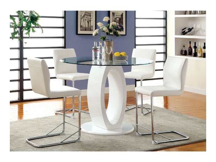 Lodia White Round Counter Height Table - Ornate Home