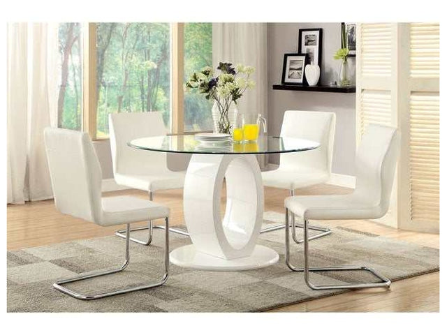 Lodia White Round Dining Table - Ornate Home