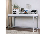 Loke White/Chrome Computer Desk - Ornate Home