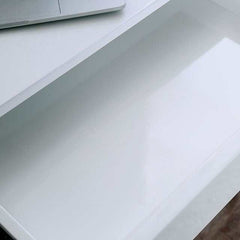 Loke White/Chrome Computer Desk - Ornate Home