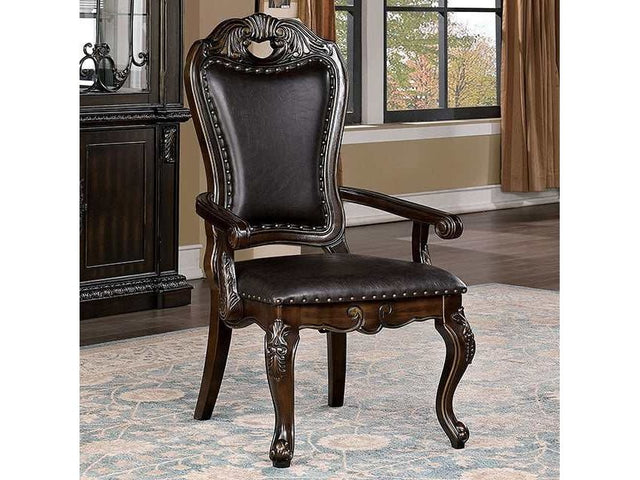 Lombardy Walnut/Dark Brown Arm Chair - Ornate Home