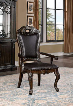 Lombardy Walnut/Dark Brown Arm Chair - Ornate Home