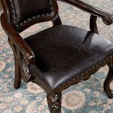 Lombardy Walnut/Dark Brown Arm Chair - Ornate Home