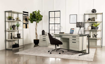 Loomis Whitewashed Grey File Cabinet - Ornate Home