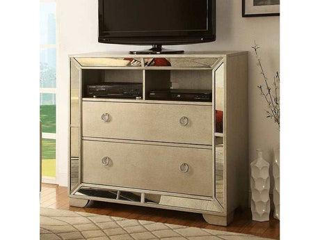 Loraine Champagne Media Chest - Ornate Home