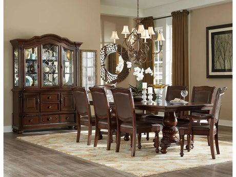 Lordsburg Brown Cherry Dining Room Set / 9pcs - Ornate Home