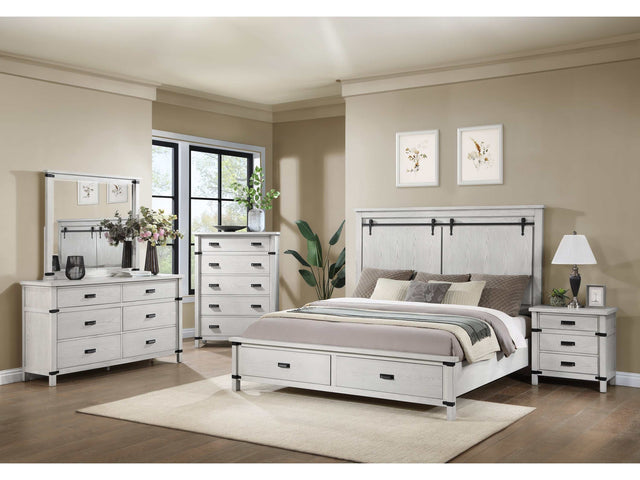 Loretta Antique White King Bedroom Set / 4pc - Ornate Home