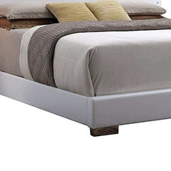 Lorimar White Faux Leather Eastern King Panel Bed w/ HB LED Light - Ornate Home