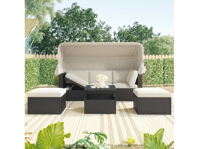 Los Padres Patio Rectangle Daybed Beige - Ornate Home
