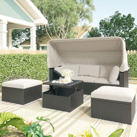 Los Padres Patio Rectangle Daybed Beige - Ornate Home