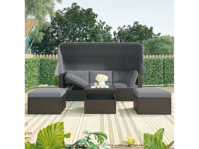 Los Padres Patio Rectangle Daybed Gray - Ornate Home
