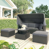 Los Padres Patio Rectangle Daybed Gray - Ornate Home