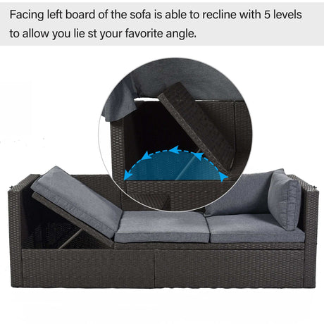 Los Padres Patio Rectangle Daybed Gray - Ornate Home