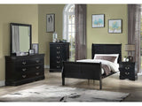 Louis Philip Black Youth Sleigh Bedroom Sets - Ornate Home