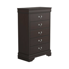 Louis Philippe Cappuccino 5pc Queen Panel Bedroom Set - Ornate Home