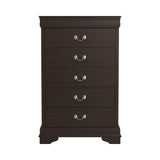 Louis Philippe Cappuccino 5pc Queen Panel Bedroom Set - Ornate Home