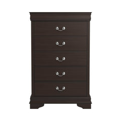 Louis Philippe Cappuccino 5pc Queen Panel Bedroom Set - Ornate Home