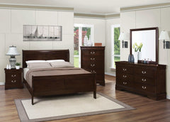 Louis Philippe Cappuccino 5pc Queen Panel Bedroom Set - Ornate Home