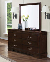 Louis Philippe Cappuccino Dresser Mirror - Ornate Home