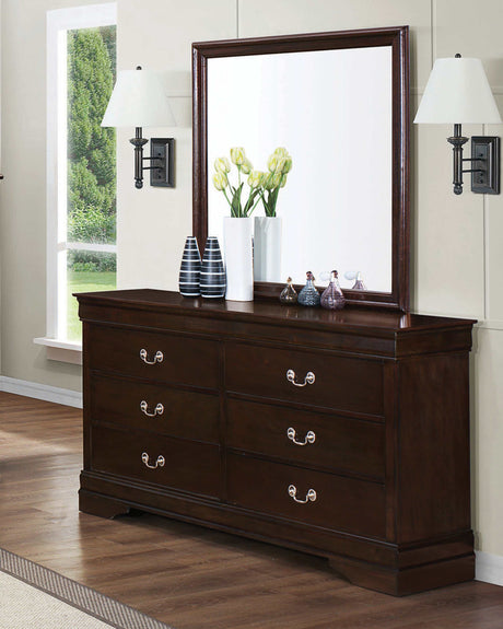 Louis Philippe Cappuccino Dresser Mirror - Ornate Home