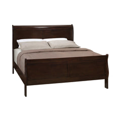 Louis Philippe Cappuccino Eastern King Panel Bed - Ornate Home
