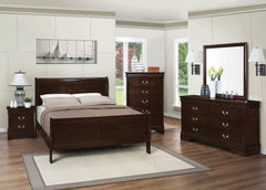 Louis Philippe Cappuccino Queen Panel Bed - Ornate Home