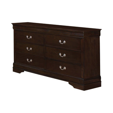 Louis Philippe Cappuccino Twin Panel Bedroom Set / 5pc - Ornate Home