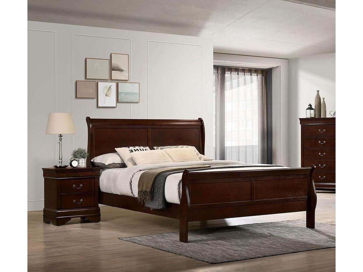 Louis Philippe Cherry E.King Bed - Ornate Home