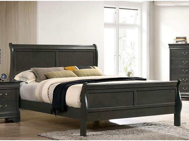 Louis Philippe Gray E.King Bed - Ornate Home