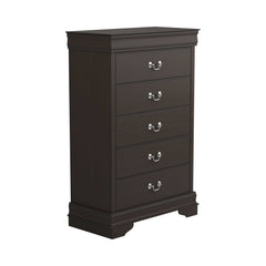 Louis Philippe Warm Brown 5pc Full Bedroom Set - Ornate Home