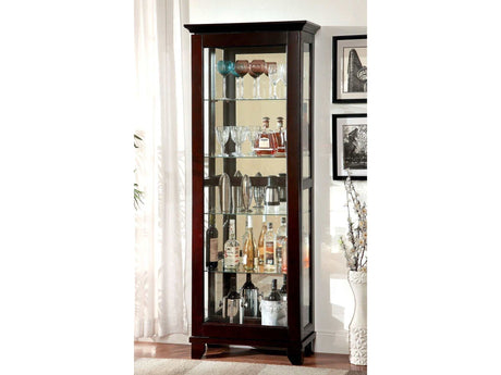 Ludden Dark Walnut Curio - Ornate Home