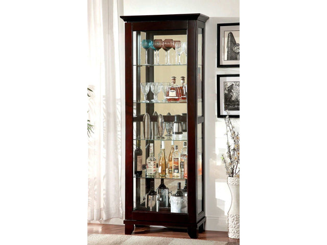 Ludden Dark Walnut Curio - Ornate Home