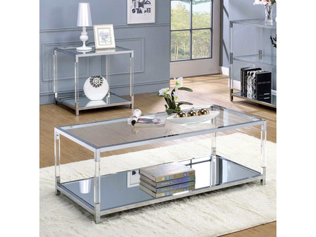 Ludvig Chrome & Clear Coffee Table - Ornate Home