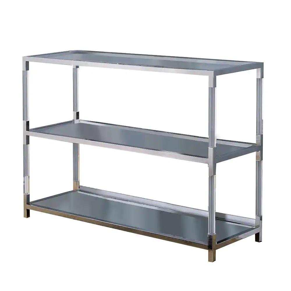 Ludvig Chrome & Clear Sofa Table - Ornate Home