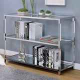 Ludvig Chrome & Clear Sofa Table - Ornate Home
