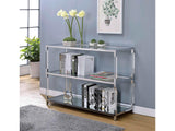 Ludvig Chrome & Clear Sofa Table - Ornate Home