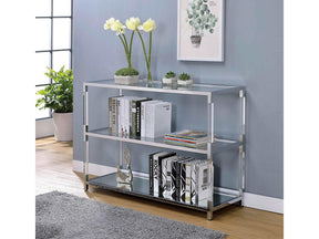 Ludvig Chrome & Clear Sofa Table - Ornate Home