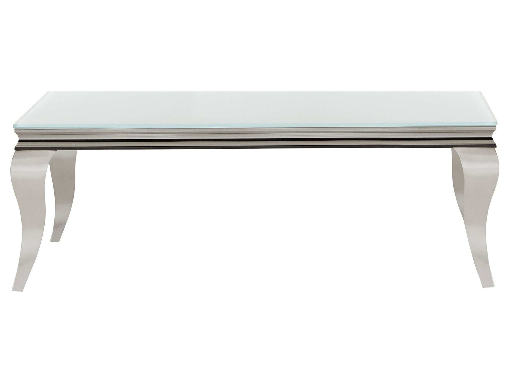 Luna Whie / Chrome Coffee Table - Ornate Home