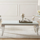 Luna Whie / Chrome Coffee Table - Ornate Home