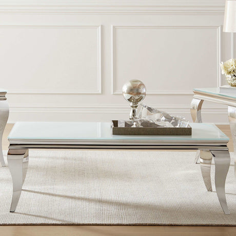 Luna Whie / Chrome Coffee Table - Ornate Home