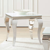 Luna White / Chrome End Table - Ornate Home