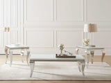 Luna White / Chrome End Table - Ornate Home