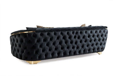 Lupino Black Velvet Sofa & Loveseat - Ornate Home