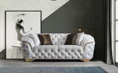 Lupino Ivory Velvet Living Room Set - Ornate Home