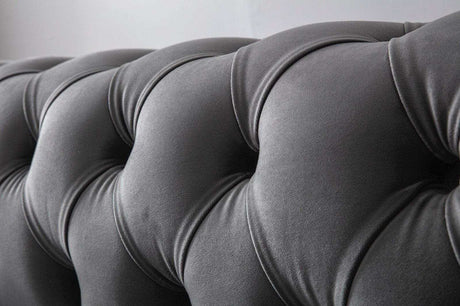 Luxen Velvet Gray RAF Chaise Sectional - Ornate Home