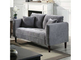 Lynda Dark Gray Loveseat w/ Pillows - Ornate Home