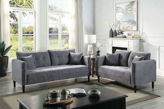 Lynda Dark Gray Loveseat w/ Pillows - Ornate Home