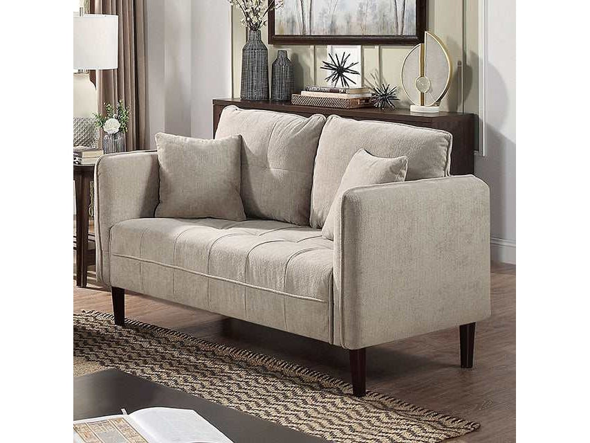 Lynda Light Gray Loveseat w/ Pillows - Ornate Home