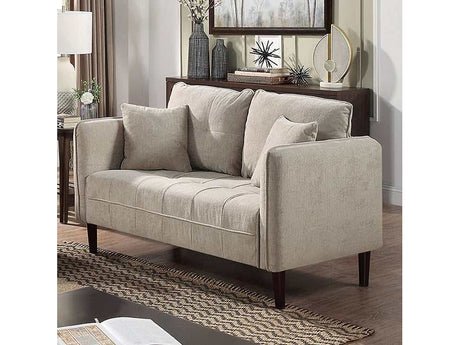 Lynda Light Gray Loveseat w/ Pillows - Ornate Home